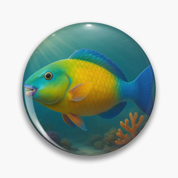 Item preview, Parrotfish Biting Coral on Seafloor designed and sold by DamioPolArt.