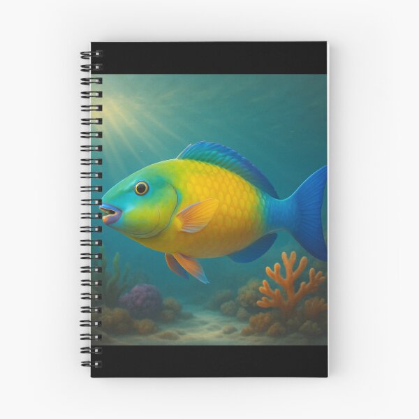 Item preview, Parrotfish Biting Coral on Seafloor designed and sold by DamioPolArt.