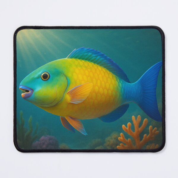 Item preview, Parrotfish Biting Coral on Seafloor designed and sold by DamioPolArt.