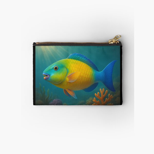 Item preview, Parrotfish Biting Coral on Seafloor designed and sold by DamioPolArt.