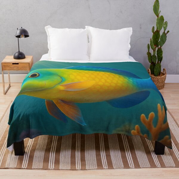 Item preview, Parrotfish Biting Coral on Seafloor designed and sold by DamioPolArt.
