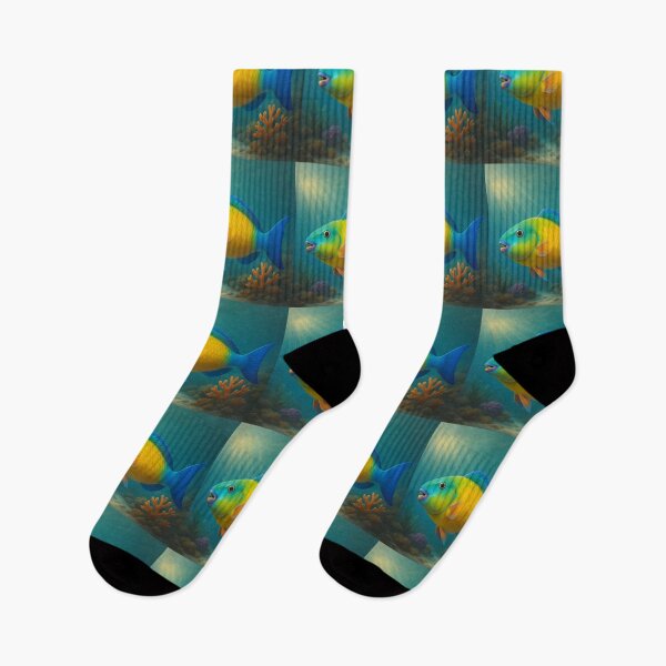 Item preview, Parrotfish Biting Coral on Seafloor designed and sold by DamioPolArt.