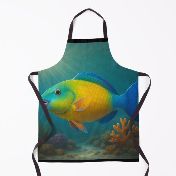 Item preview, Parrotfish Biting Coral on Seafloor designed and sold by DamioPolArt.