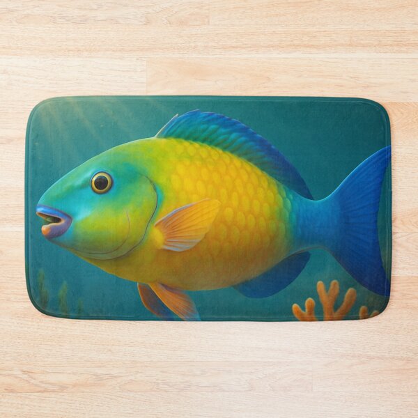 Item preview, Parrotfish Biting Coral on Seafloor designed and sold by DamioPolArt.