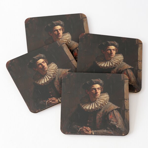 Item preview, Medieval Man wearing a Ruff collar vintage artwork designed and sold by Vintage Designs +.