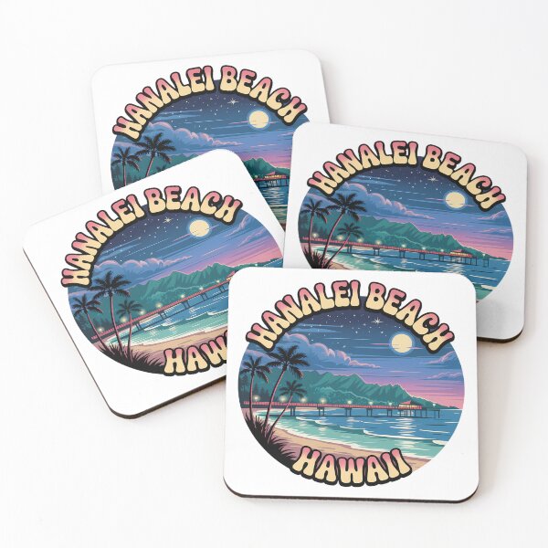 Item preview, Hanalei Beach Hawaii Night Circle Sticker  designed and sold by Horizon Tales.