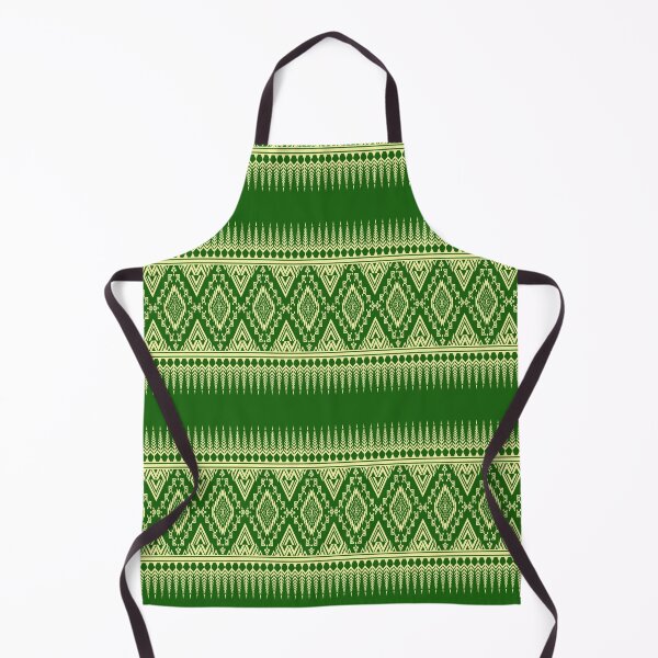 Item preview, Geometric Indigenous Textile Pattern in Green and Cream designed and sold by DesignByNui.