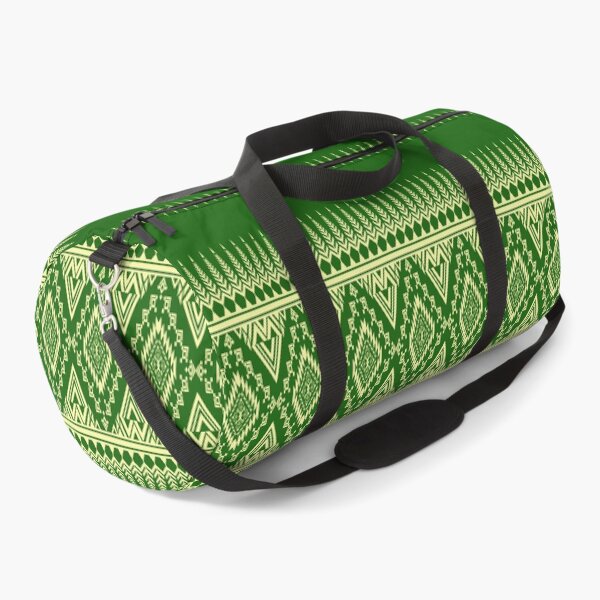 Item preview, Geometric Indigenous Textile Pattern in Green and Cream designed and sold by DesignByNui.