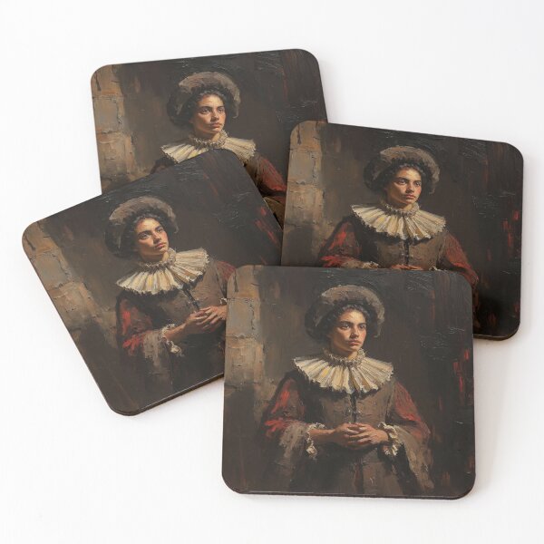 Item preview, Medieval woman wearing a Ruff collar vintage artwork designed and sold by Vintage Designs +.