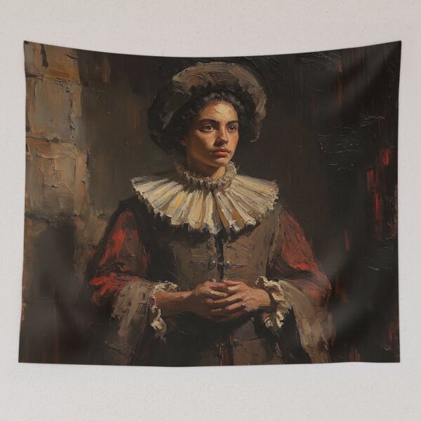 Item preview, Medieval woman wearing a Ruff collar vintage artwork designed and sold by Vintage Designs +.