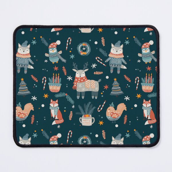 Item preview, Scandinavian Festive Animals in Hygge Style Dark Blue designed and sold by Studio Pico.