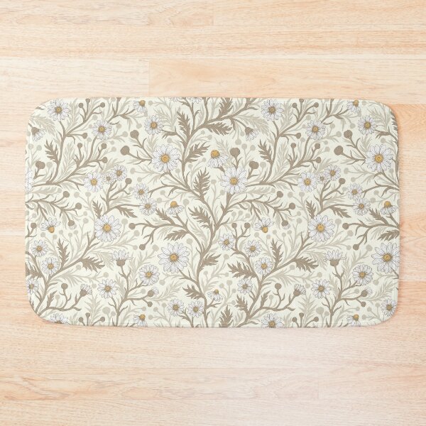 Item preview, Daisies in white and brown on off white designed and sold by Katerina Mitkova Kirilova.