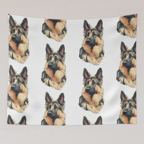 Item preview, Protective German Shepherd Dog Portrait Art designed and sold by bapupa.