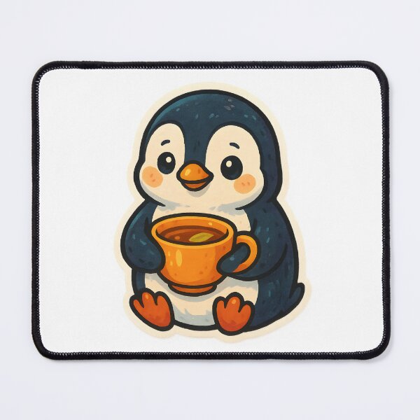 Item preview, Cute penguin with a cup of tea designed and sold by Anbe_design.