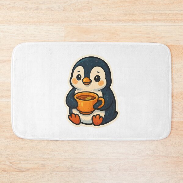 Item preview, Cute penguin with a cup of tea designed and sold by AngelinaBezm.