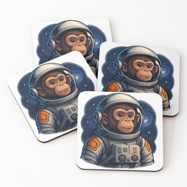 Item preview, Astronaut Monkey – Cosmic Explorer Line Art designed and sold by JWP789.
