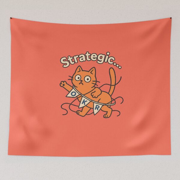 Item preview, Funny Cat Strategic OKR Artwork designed and sold by Yuliya Brush.