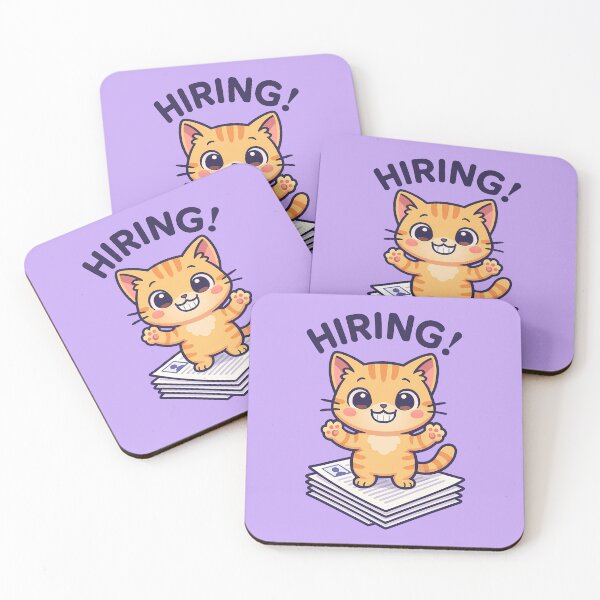Item preview, Cute Cat Hiring Job Poster designed and sold by Yuliya Brush.