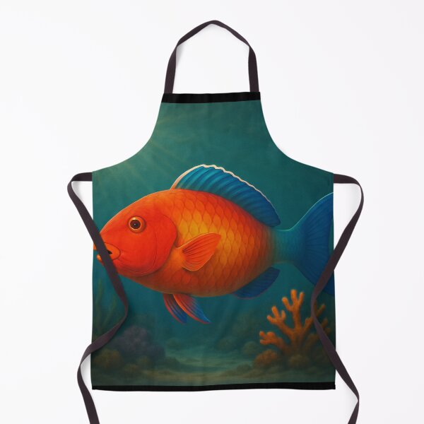 Item preview, Orange Red Parrotfish in Coral Reef designed and sold by DamioPolArt.