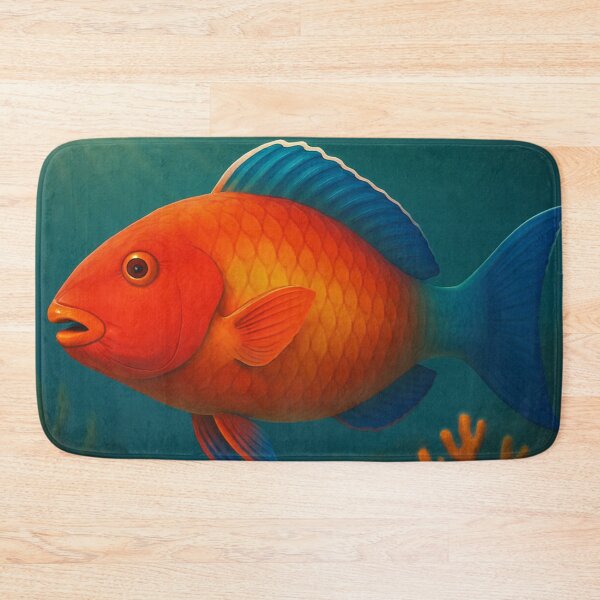 Item preview, Orange Red Parrotfish in Coral Reef designed and sold by DamioPolArt.