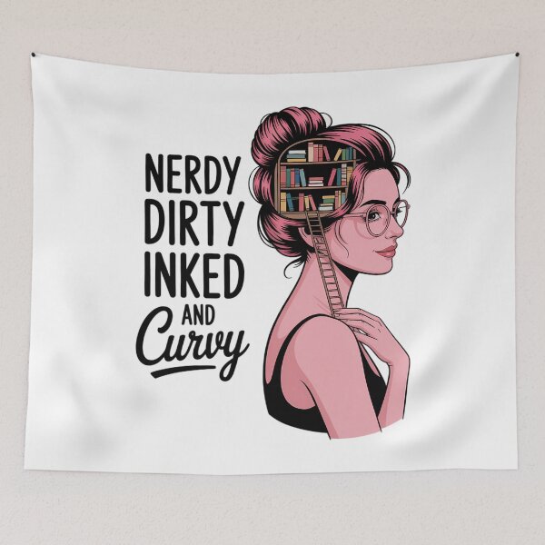 Item preview, Nerdy Dirty Inked & Curvy Reading Lovers Tattoo designed and sold by CookWorldLaughs.