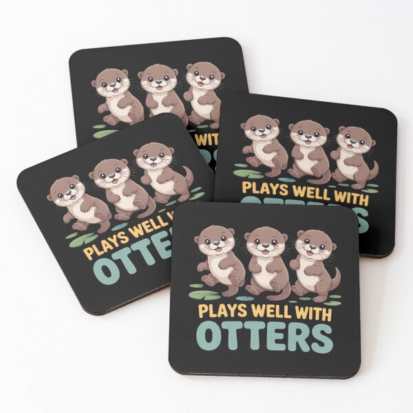 Item preview, Plays Well With Otters - Funny Otter Pun designed and sold by CookWorldLaughs.