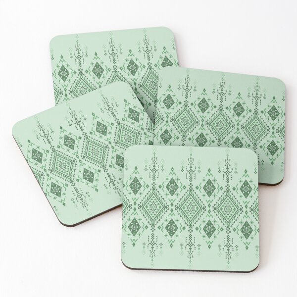Item preview, Green Tones Geometric Tribal Textile Pattern designed and sold by DesignByNui.