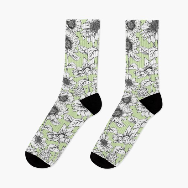 Item preview, Sunflowers Line Art Pattern On Green designed and sold by Ayesha Saleem.