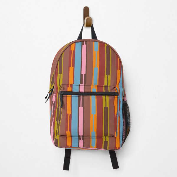 Item preview, Vertical Stripe Geo Chain Eclectic Multicolored Pattern with Brown designed and sold by kierkegaard.
