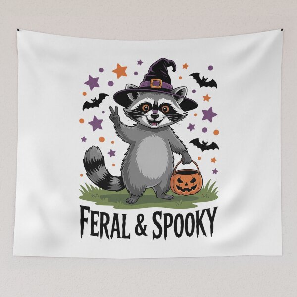 Item preview, Feral & Spooky Funny Creepy Raccoon Feral & Spooky Hallowen designed and sold by DoorwayThreads.