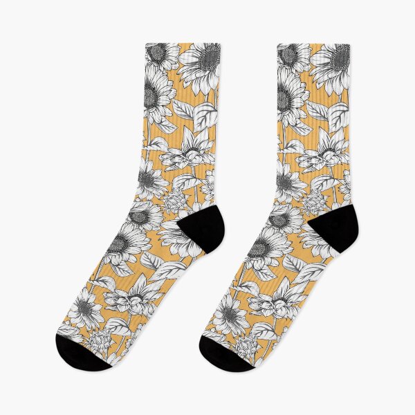 Item preview, Sunflowers Line Art Pattern On Yellow designed and sold by Ayesha Saleem.