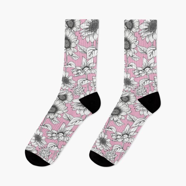 Item preview, Sunflowers Line Art Pattern On Pink designed and sold by Ayesha Saleem.