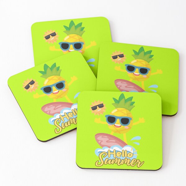 Item preview, Hello Summer: Surfing Pineapple & Cool Sun (Green) designed and sold by HeeShirt.