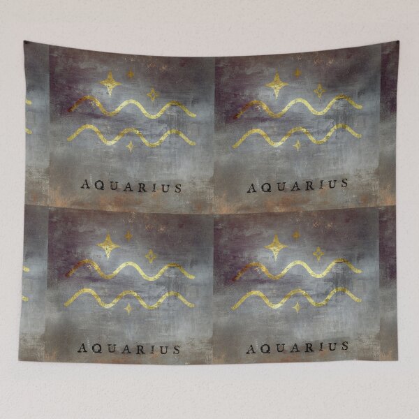Item preview, Aquarius Zodiac Sign | Gold Water Bearer Symbol on Grunge Texture designed and sold by Deliberate Creations.