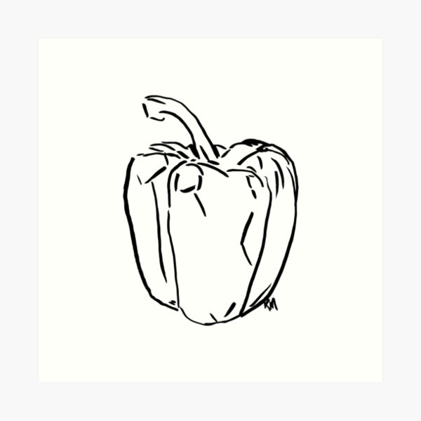 Bell Pepper BW Art Print