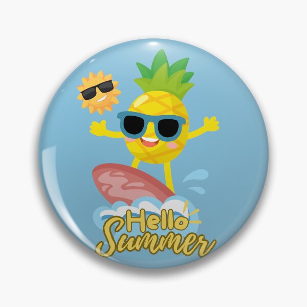 Artikelvorschau, Hallo Sommer: Surfende Ananas & kühle Sonne (Blau) entworfen und verkauft von HeeShirt.