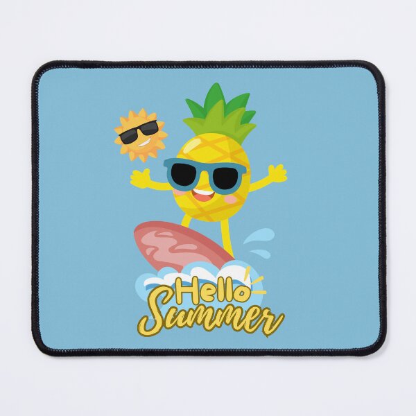 Item preview, Hello Summer: Surfing Pineapple & Cool Sun (Blue) designed and sold by HeeShirt.