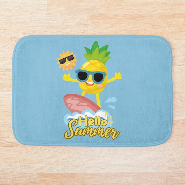 Item preview, Hello Summer: Surfing Pineapple & Cool Sun (Blue) designed and sold by HeeShirt.