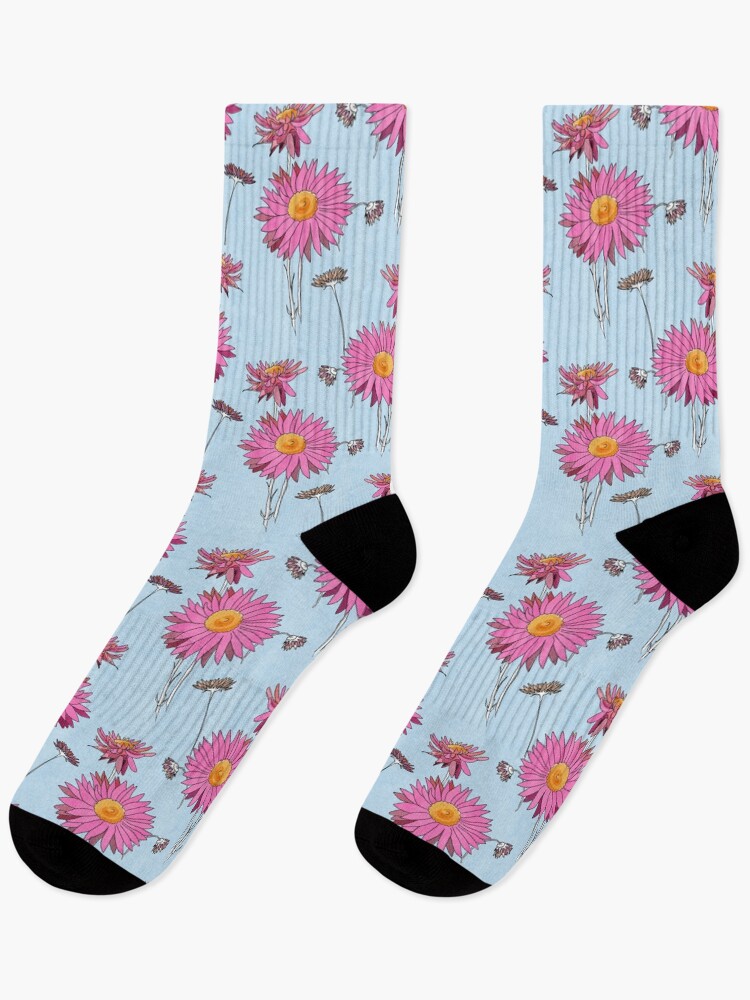 Thumbnail 1 of 5, Socks, Paper Daisies designed and sold by CaelaBeeDesigns.