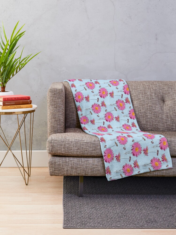 Thumbnail 2 of 6, Throw Blanket, Paper Daisies designed and sold by CaelaBeeDesigns.