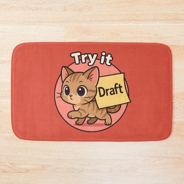 Item preview, Cute Cat Try It Draft Art designed and sold by Yuliya Brush.