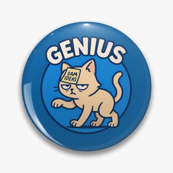 Item preview, Funny Genius Cat 2AM Ideas designed and sold by Yuliya Brush.
