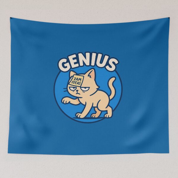 Item preview, Funny Genius Cat 2AM Ideas designed and sold by Yuliya Brush.