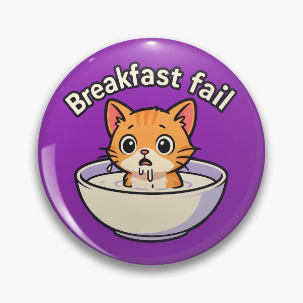 Item preview, Funny Cat Breakfast Fail Art designed and sold by Yuliya Brush.