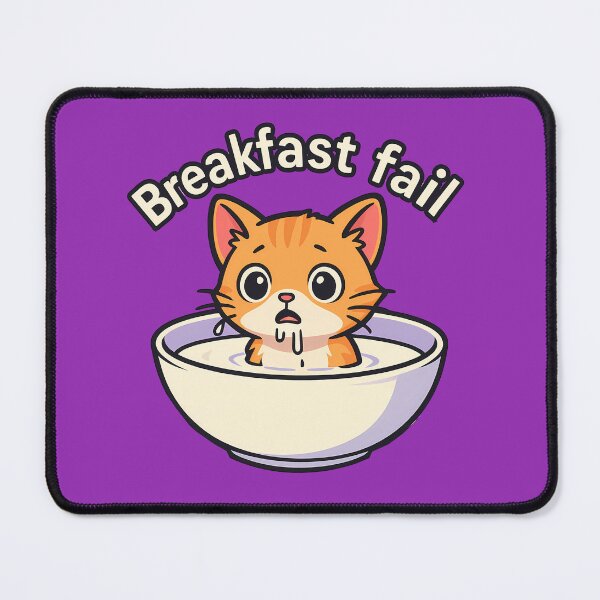 Item preview, Funny Cat Breakfast Fail Art designed and sold by Yuliya Brush.