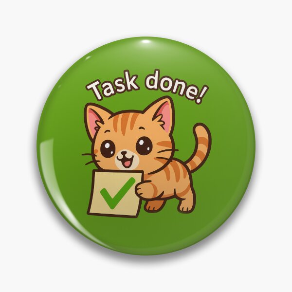 Item preview, Happy Cat Task Done Art designed and sold by Yuliya Brush.