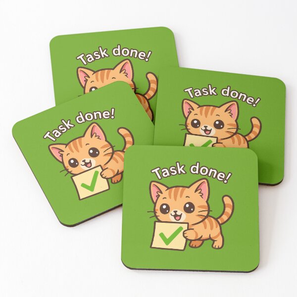 Item preview, Happy Cat Task Done Art designed and sold by Yuliya Brush.