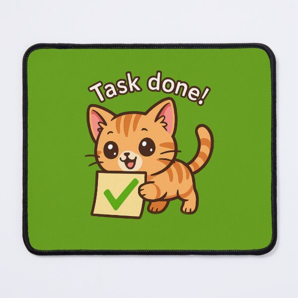 Item preview, Happy Cat Task Done Art designed and sold by Yuliya Brush.