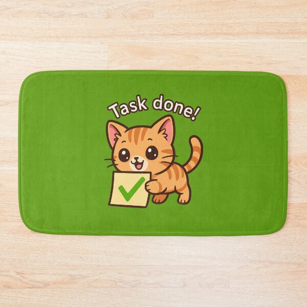 Item preview, Happy Cat Task Done Art designed and sold by Yuliya Brush.