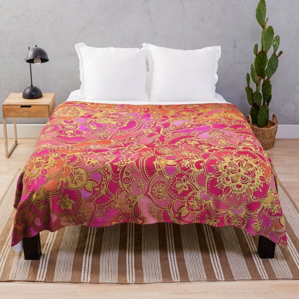 Item preview, Patrón floral barroco rosa y dorado designed and sold by micklyn.